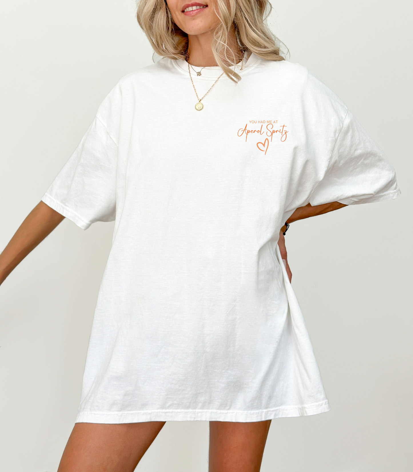 T-Shirt You had me at Aperol Spritz, Herz, Drinks, Aperol Spritz, Geschenk für Freund Freundin, Good Vibes, personalisiertes T-Shirt Design