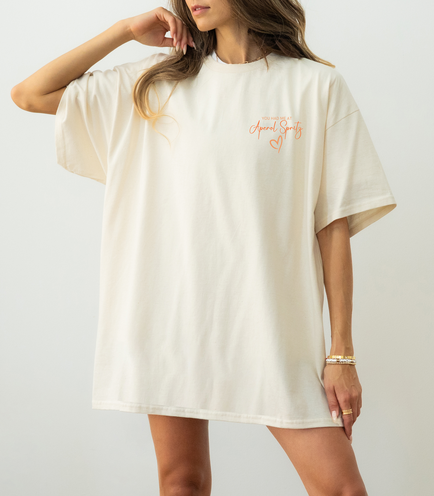 T-Shirt You had me at Aperol Spritz, Herz, Drinks, Aperol Spritz, Geschenk für Freund Freundin, Good Vibes, personalisiertes T-Shirt Design