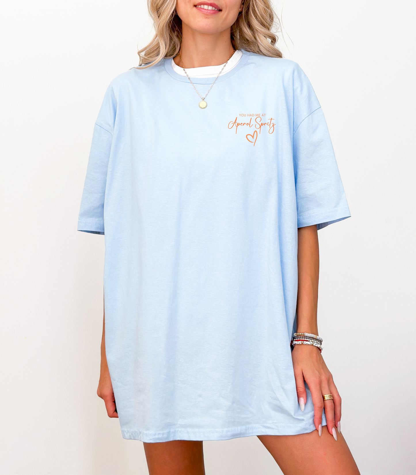 T-Shirt You had me at Aperol Spritz, Herz, Drinks, Aperol Spritz, Geschenk für Freund Freundin, Good Vibes, personalisiertes T-Shirt Design