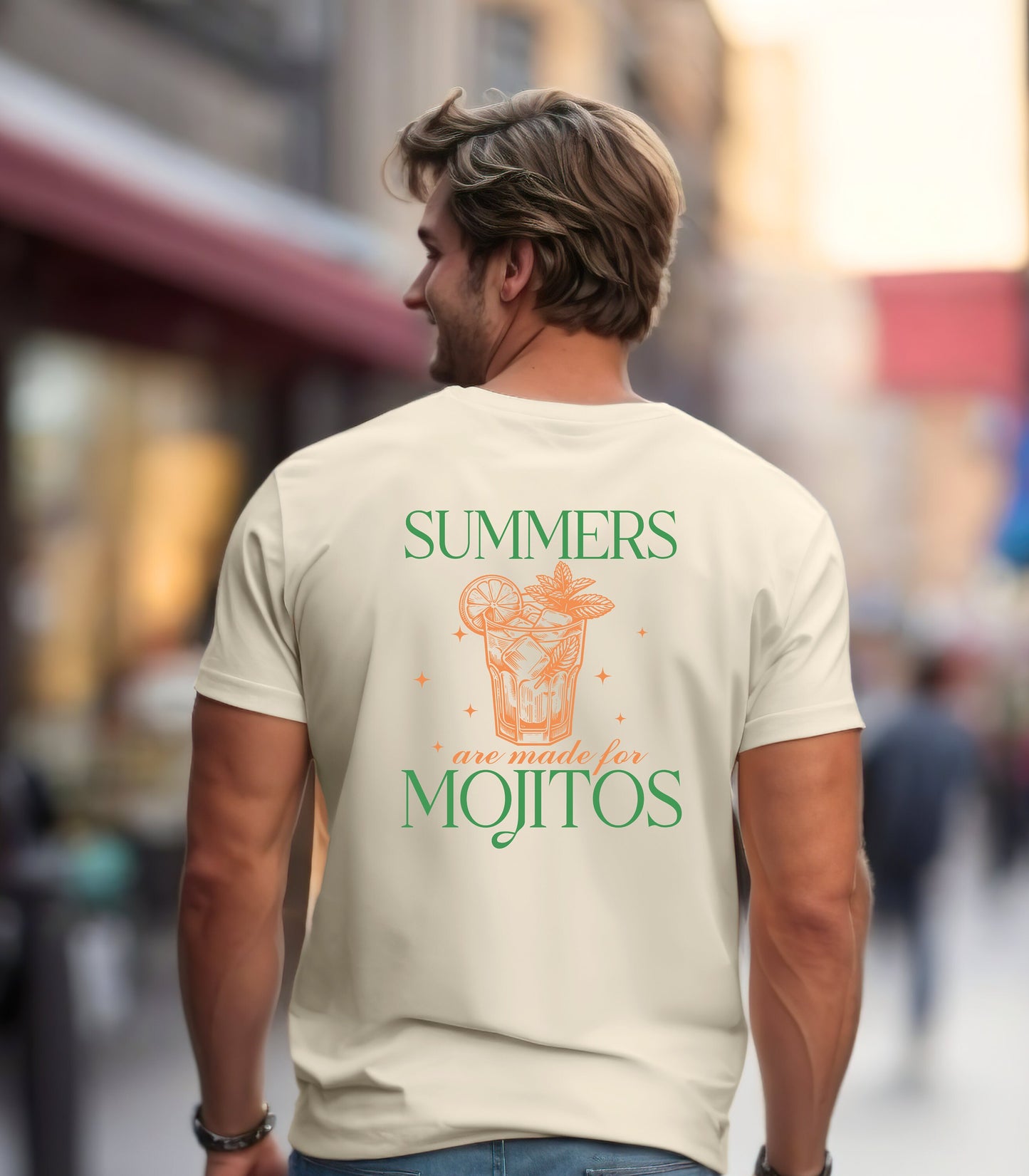 Sommer, Mojito, Cocktail, custom, T-Shirt Design als Geschenk für Freundin oder Freund, good vibes