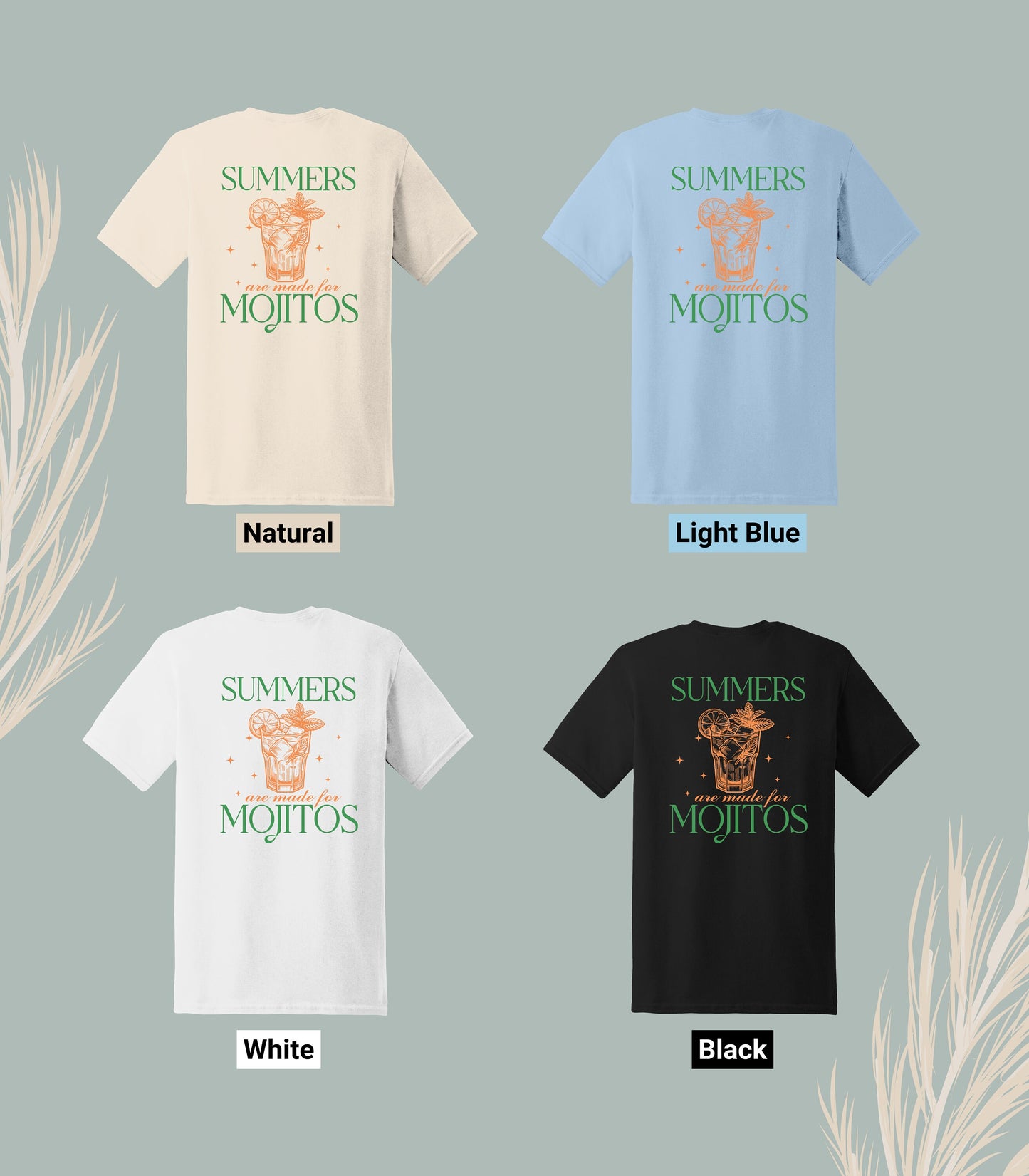 Sommer, Mojito, Cocktail, custom, T-Shirt Design als Geschenk für Freundin oder Freund, good vibes