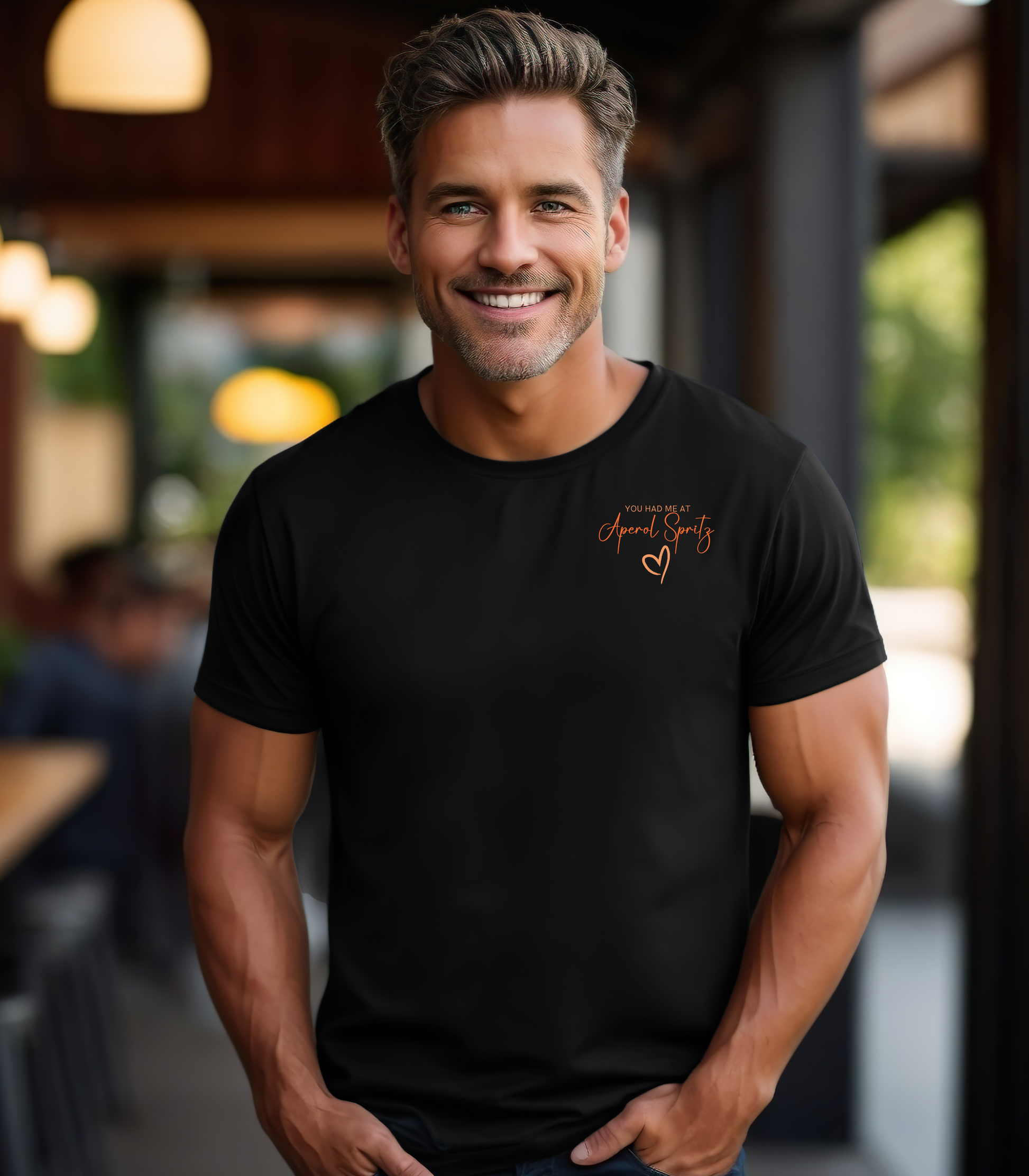 T-Shirt You had me at Aperol Spritz, Herz, Drinks, Aperol Spritz, Geschenk für Freund Freundin, Good Vibes, personalisiertes T-Shirt Design