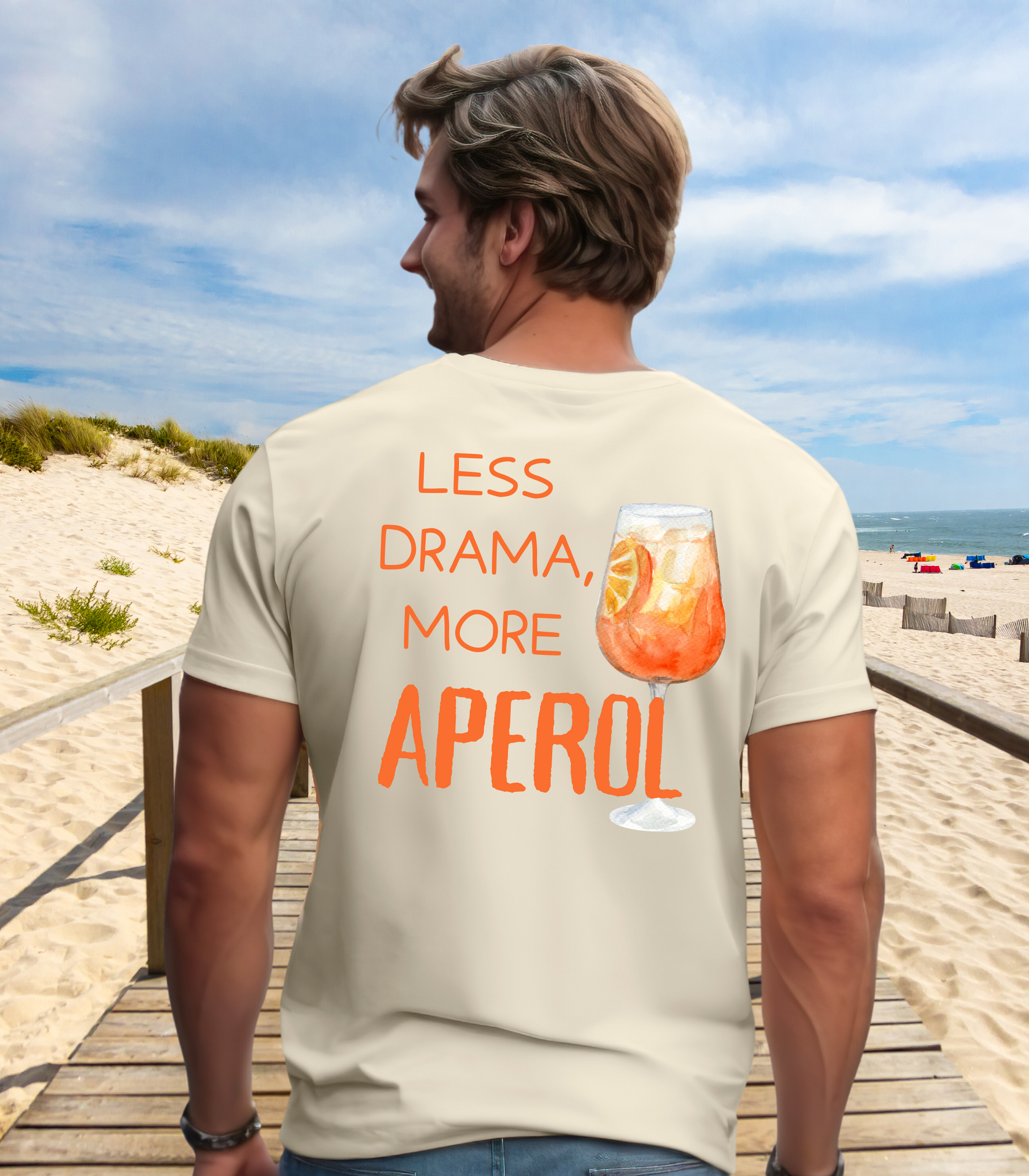 Sommer, Drinks, Aperol Spritz, Geschenk für Freund Freundin, Good Vibes, Sommer, personalisiertes T-Shirt Design