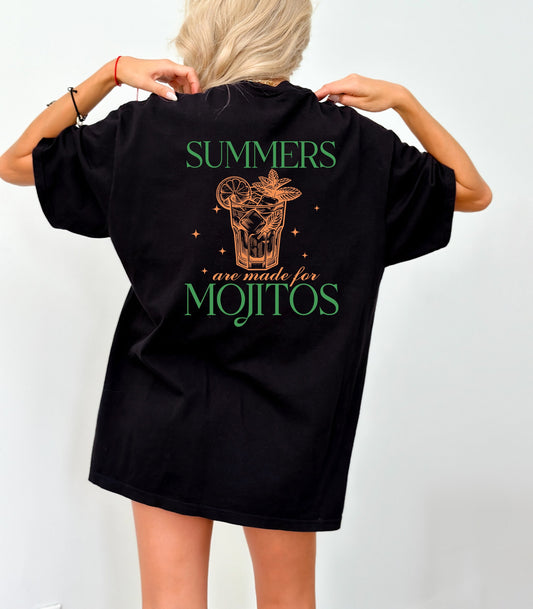 Sommer, Mojito, Cocktail, custom, T-Shirt Design als Geschenk für Freundin oder Freund, good vibes