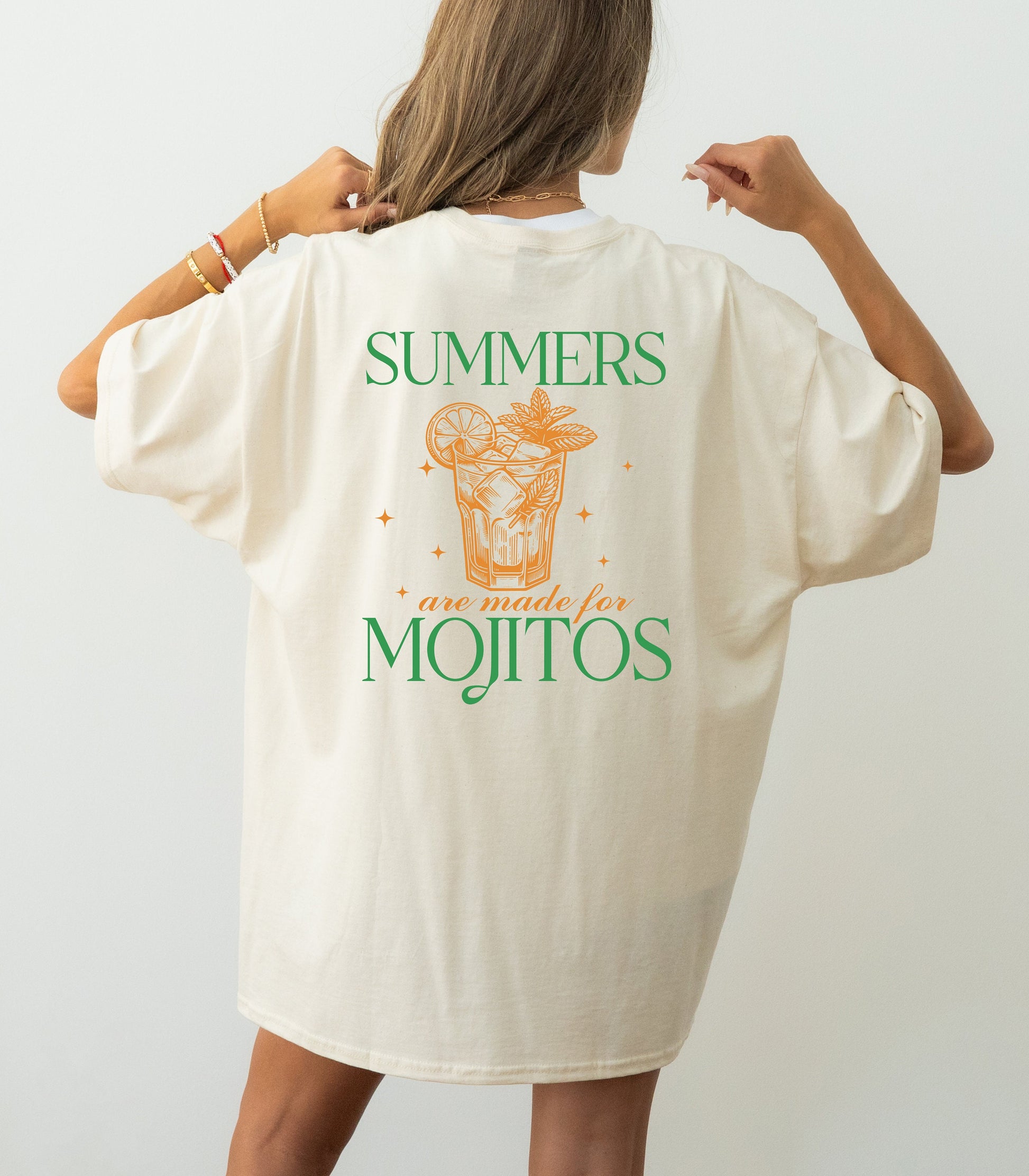 Sommer, Mojito, Cocktail, custom, T-Shirt Design als Geschenk für Freundin oder Freund, good vibes