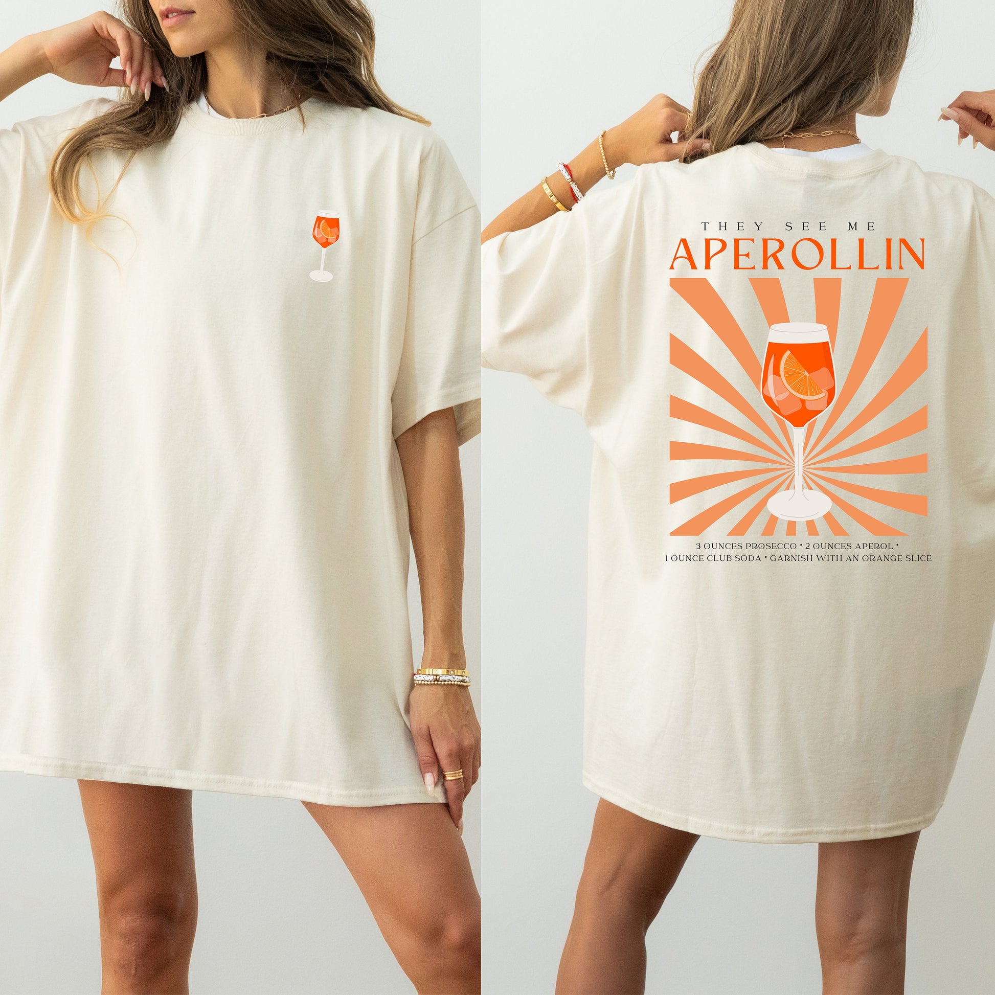 Sommer, Drinks, Aperol Spritz, Geschenk für Freund Freundin, Good Vibes, Sommer, TShirt Design, Drinks