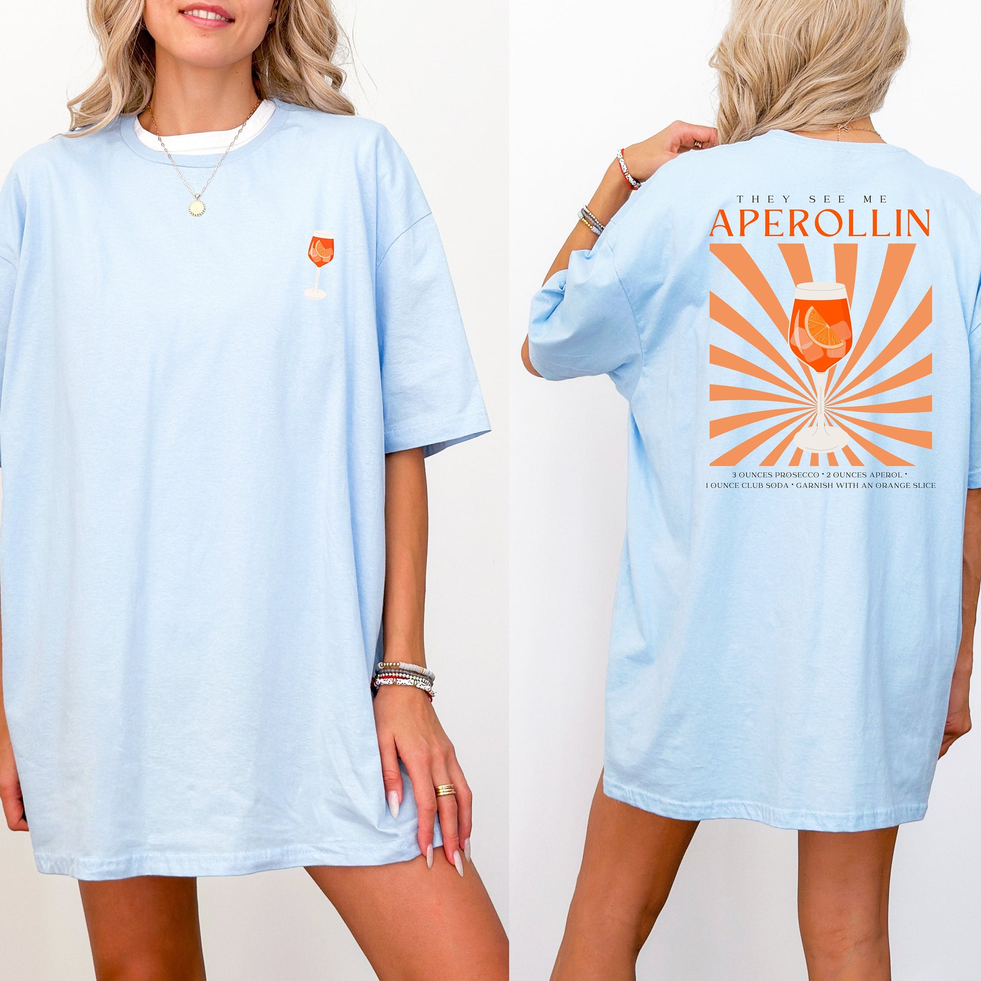 Sommer, Drinks, Aperol Spritz, Geschenk für Freund Freundin, Good Vibes, Sommer, TShirt Design, Drinks